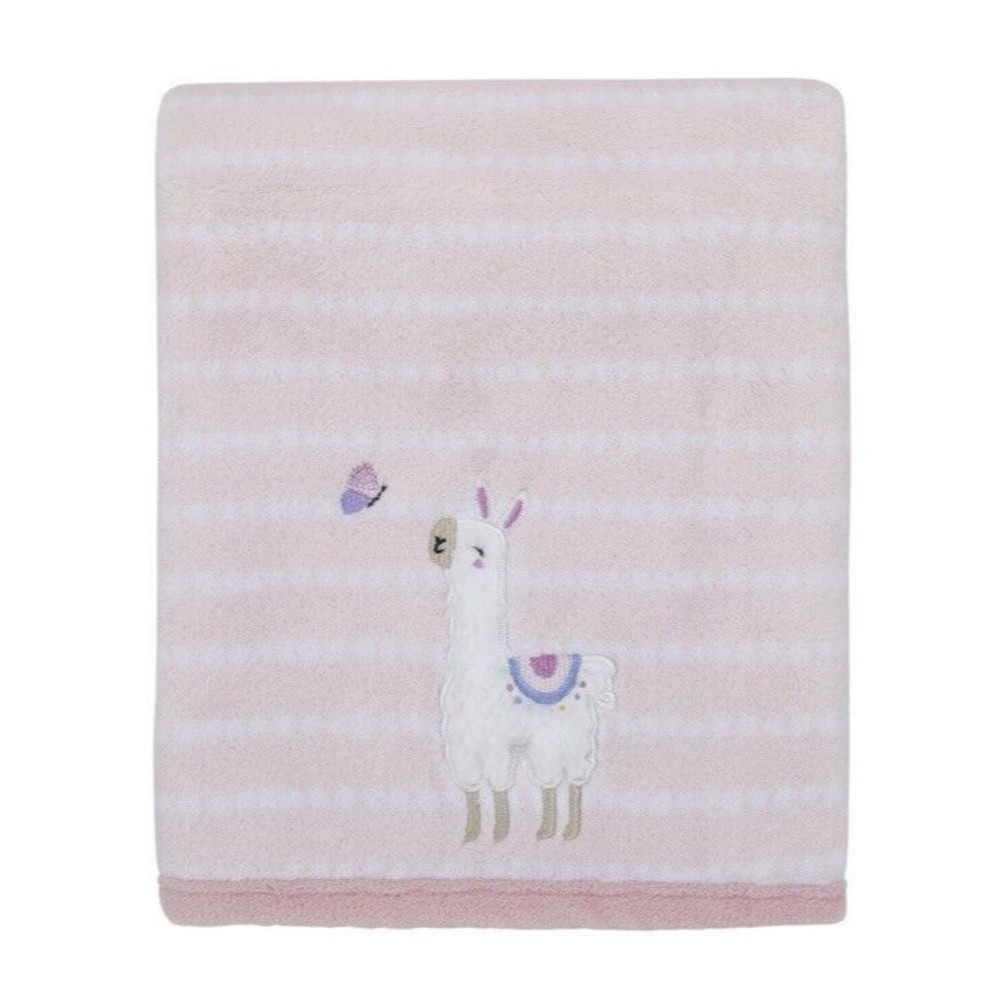 Parents Choice Walmart Pink Striped Llama Alpaca Plush Baby Blanket New